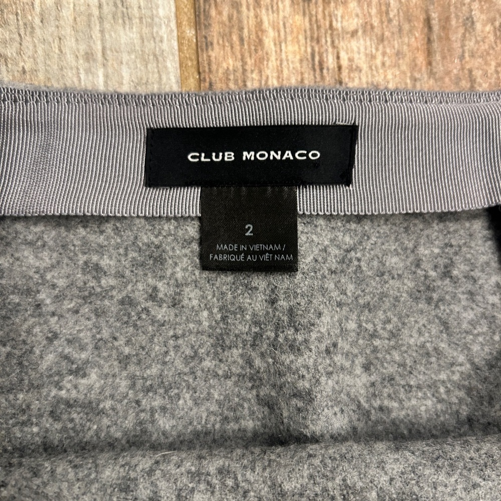 Club Monaco Wool Gray A-Line Mini Skirt Size 2 - Picture 3 of 8